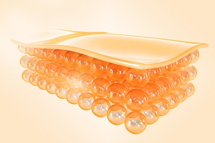 Photo skin structure 3d render abstract skin layer with cells isolated on beige background human normal skin epidermis dermis subcutaneous fat or hypodermis healthy skin anatomy