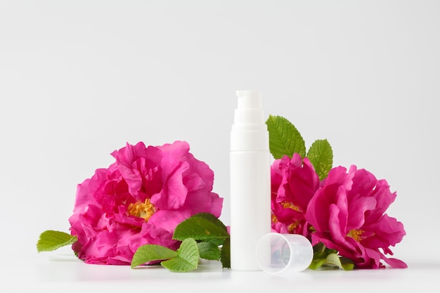 Photo skincare beauty treatment with rose