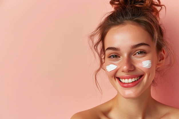 Skincare Bliss CloseUp of a Smiling Woman