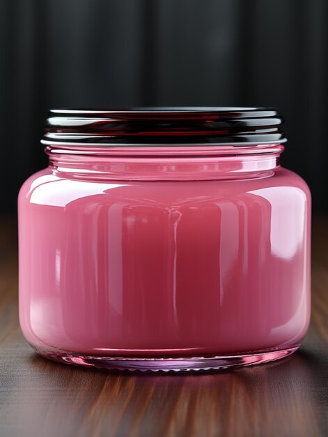 Skincare jar mockup pink face cream beauty cosmetic brand