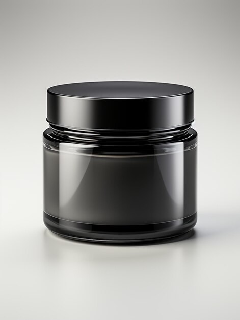 Skincare jar mockup zwarte gezichtscrème schoonheid cosmetica merk