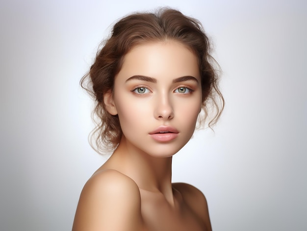 Photo skincare photography of beautiful woman face