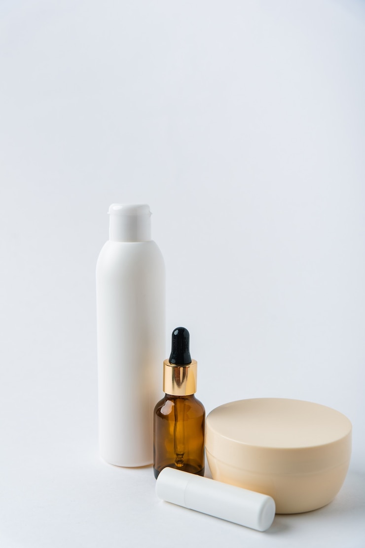 Photo skincare products on a white background