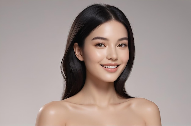 Photo skincare wellness photography asian woman with a smile