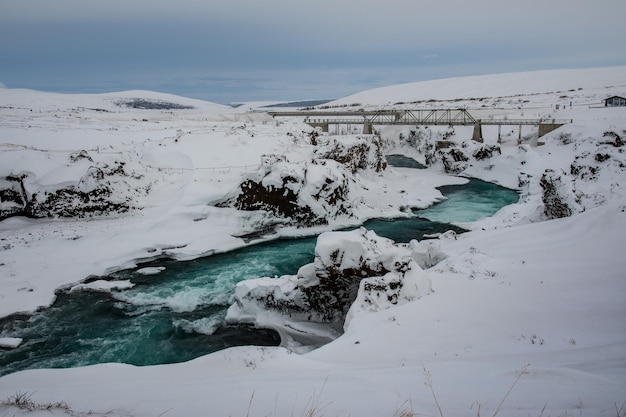 Skjalfandafljot river near Godafoss in north Iceland