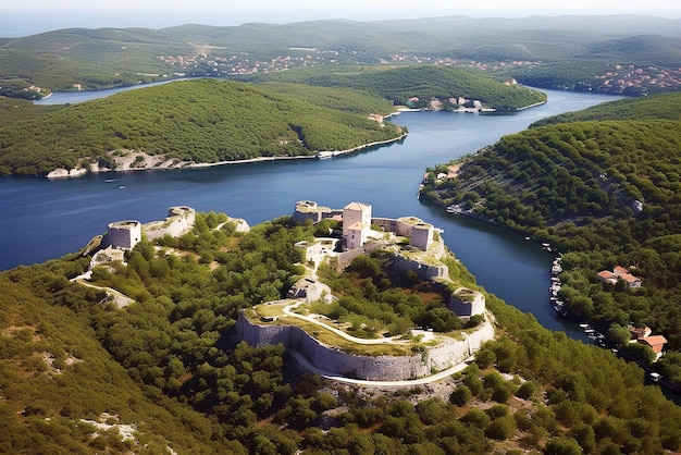 Photo skradin offers a stunning aerial view
