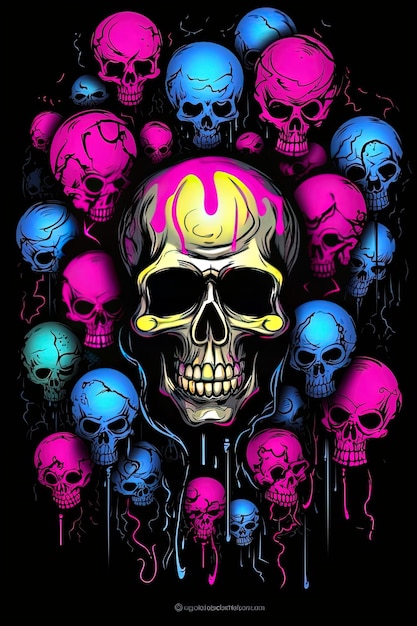 День черепа мертвых фиолетовых цветов