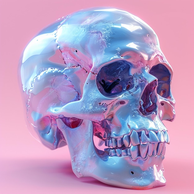 a skull 3D animated render style