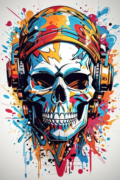 Skull art tshirt vector