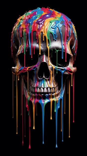 Skull on black background OLED