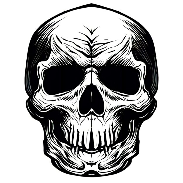 Skull black and white illustration background AI Generated