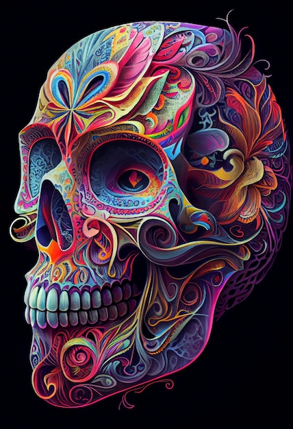 Skull candy illustratie Generatieve AI