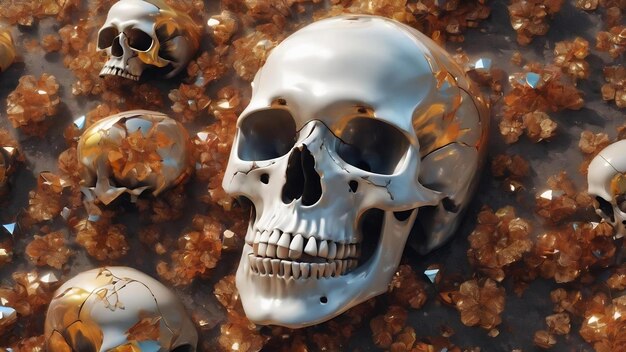 Skull candy illustration generative ai