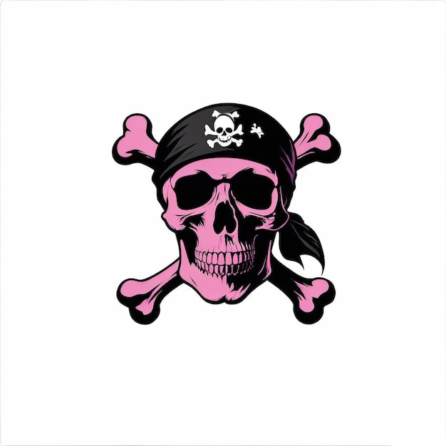 Photo a skull and crossbones skull with a pink skull and crossbones