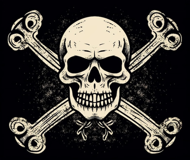 Photo a skull and crossbones symbol warning of danger