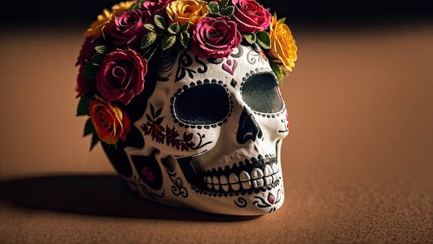 Skull Day of the dead halloween dia de los muertos
