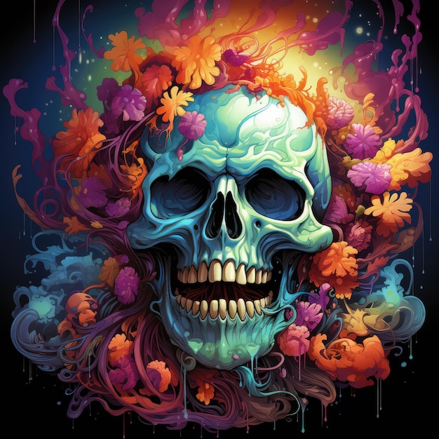 skull design graphic for tshirt