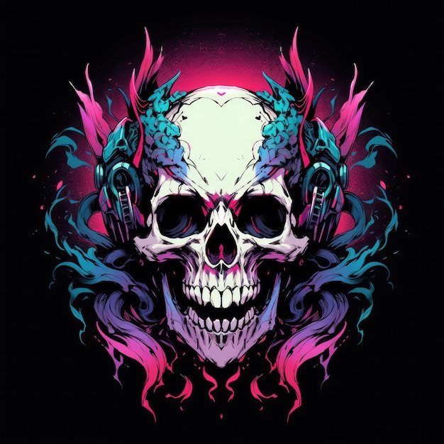 skull design graphic for tshirt