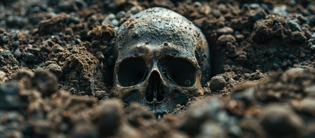 Skull Among Dirt Pile