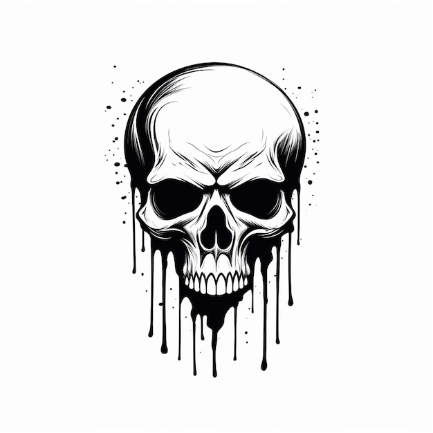 Photo skull drawing for book cover