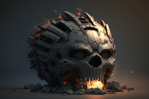 The skull in the fire