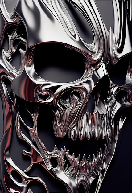 Photo skull glampunk metal texture