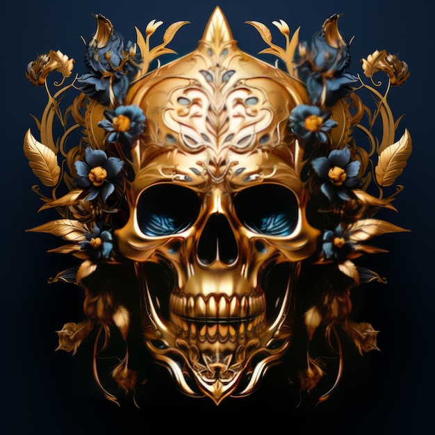 Skull gold head