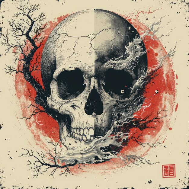 skull graphic art