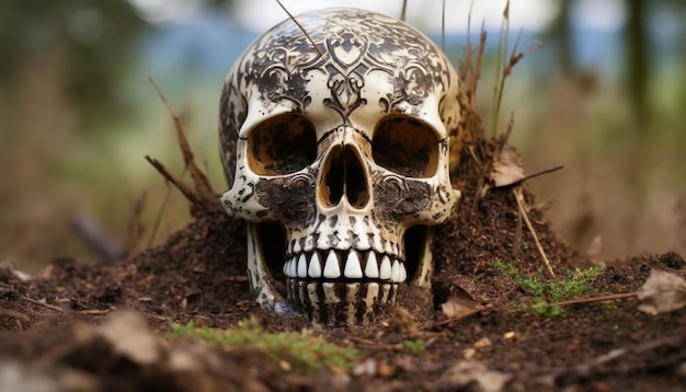 Photo skull in the grass face that looks like a skull with detailed hd wallpapers