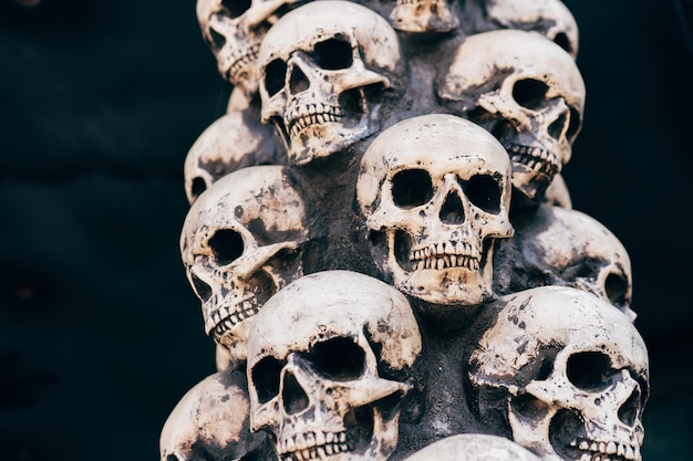 skull halloween background many people skulls
