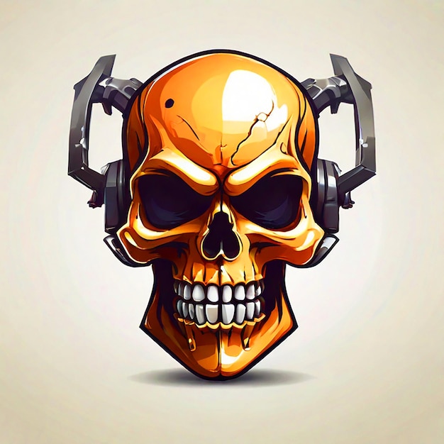 Photo skull head mascot vector tshirt design