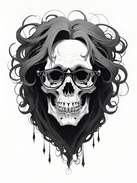 Photo skull head for tshirt design inspiration