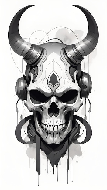 Photo skull head for tshirt design inspiration