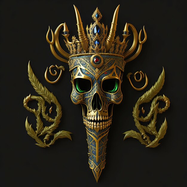 Skull heads of kings throughout history both humans and jinn decorated with jewels gold and diamonds