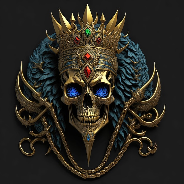 Skull heads of kings throughout history both humans and jinn decorated with jewels gold and diamonds