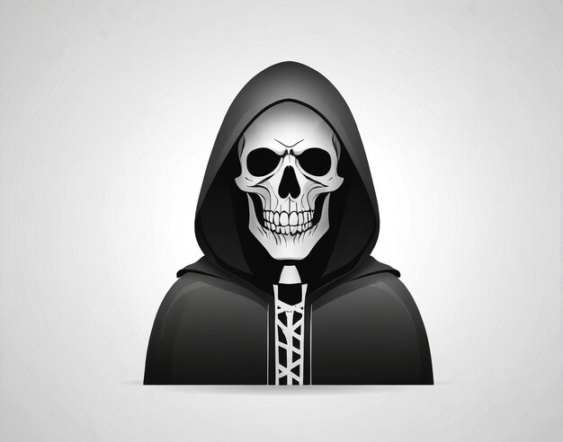 a skull in a hoodie