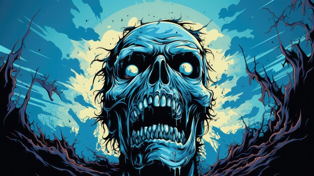 Skull horror vector graphic illustration