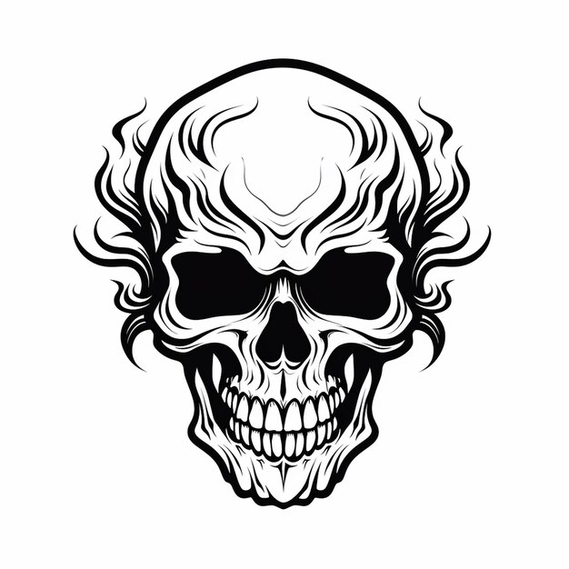 Photo skull icon for design