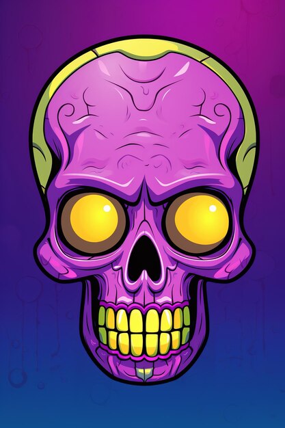 Photo skull illustration cartoon comics style