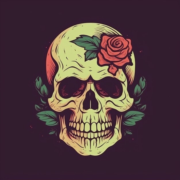 Skull illustration vintage logo 7