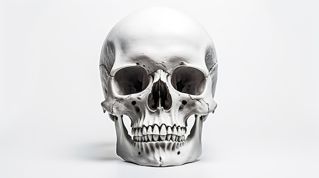 Skull Isolated on white Background Generative AI