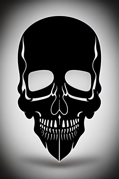 Skull isolated on white and black