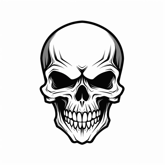 Photo skull for logo authentic image