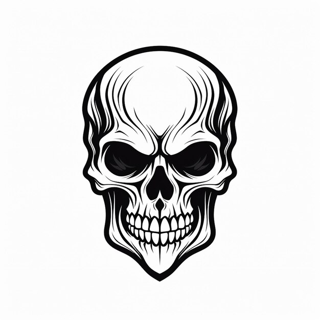 Photo skull for logo timeless emblem