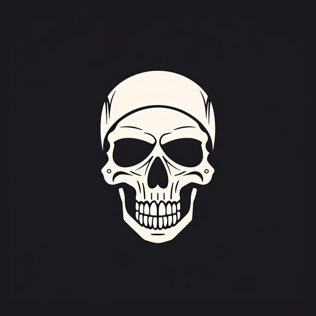 Photo skull mascot cartoon minimalist