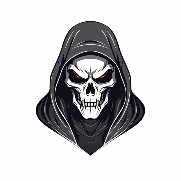 Photo skull mascot cartoon minimalist