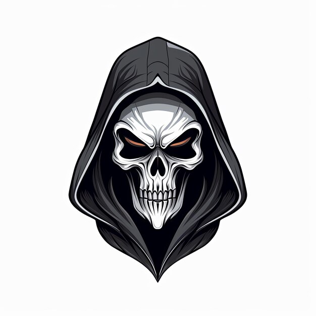 Photo skull mascot cartoon minimalist