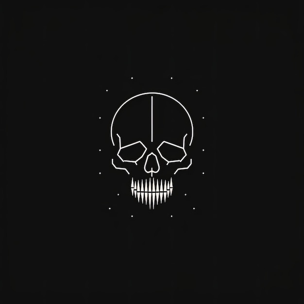 Photo skull mascot cartoon minimalist