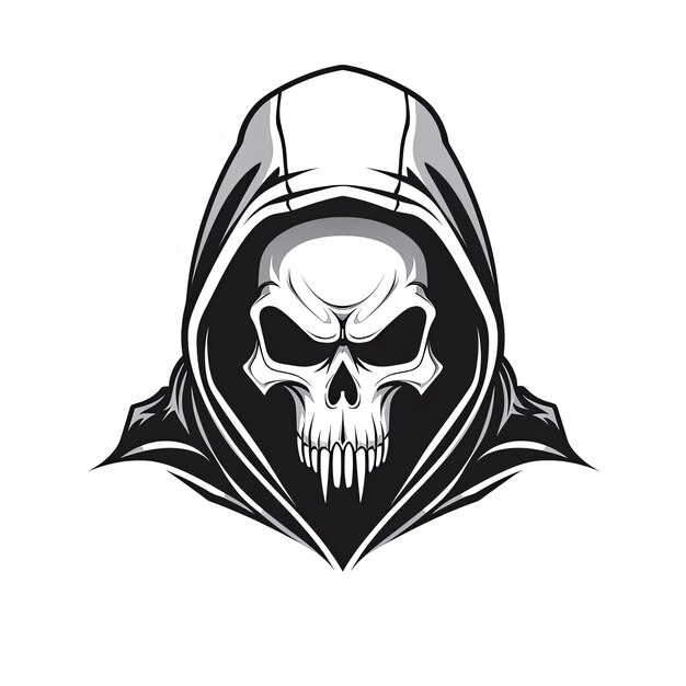 Photo skull mascot cartoon minimalist