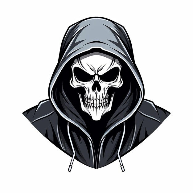 Photo skull mascot cartoon minimalist